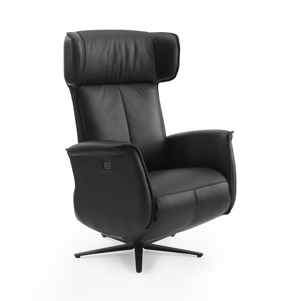 CavilUSA Leather Swivel Recliner with Ottoman Wayfair